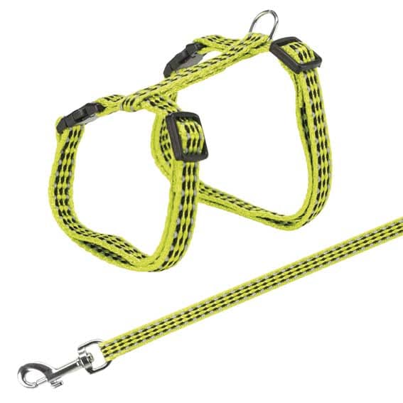 Trixie Kattsele & Koppel Reflex Nylon Bl Färger - 22-42 cm/10