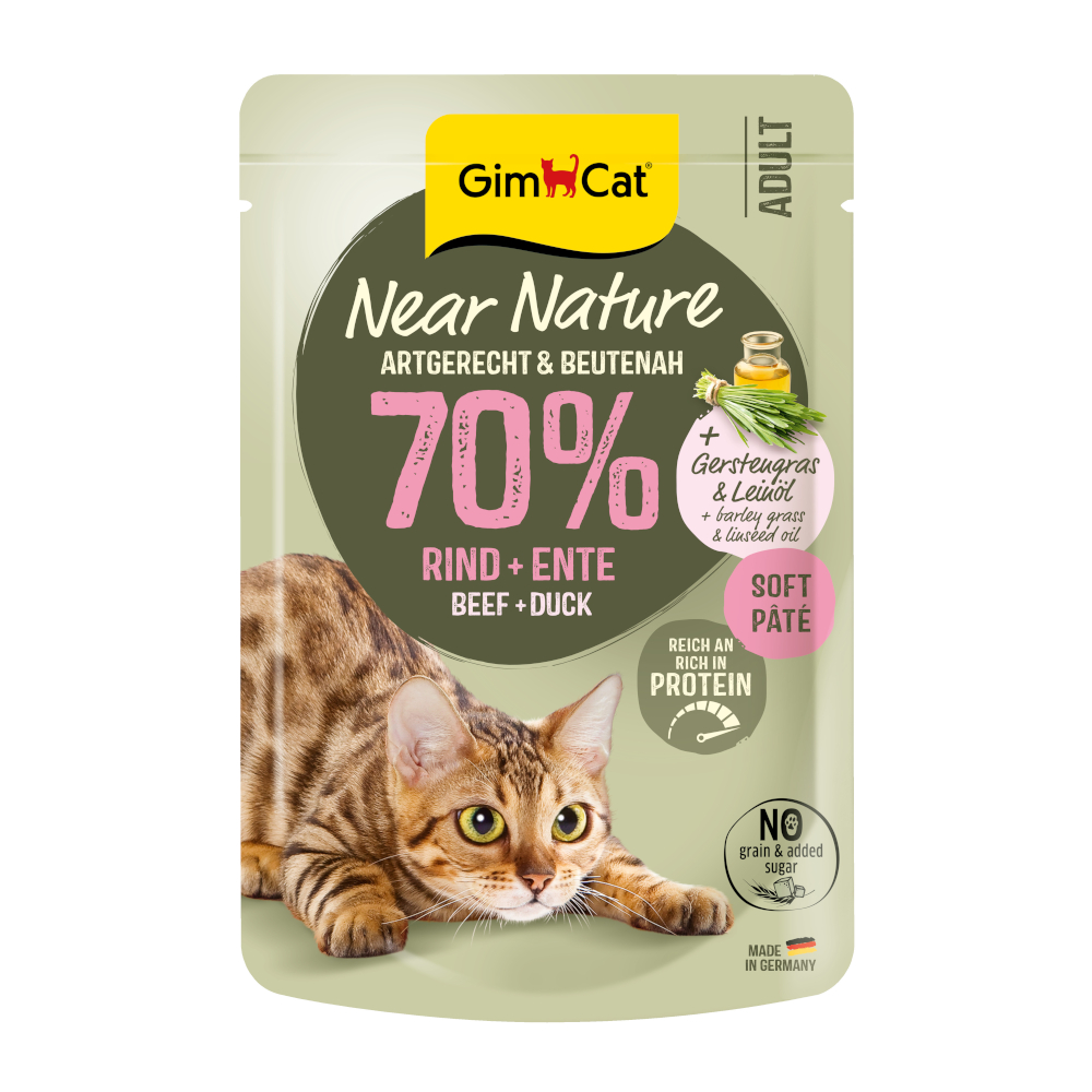 GimCat Near Nature 16 x 85 g - Nötkött & anka