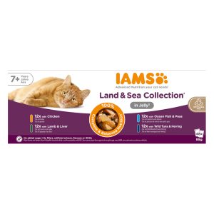 IAMS Advanced Nutrition Senior 7+ Land & Sea Collection i gelé - 48 x 85 g