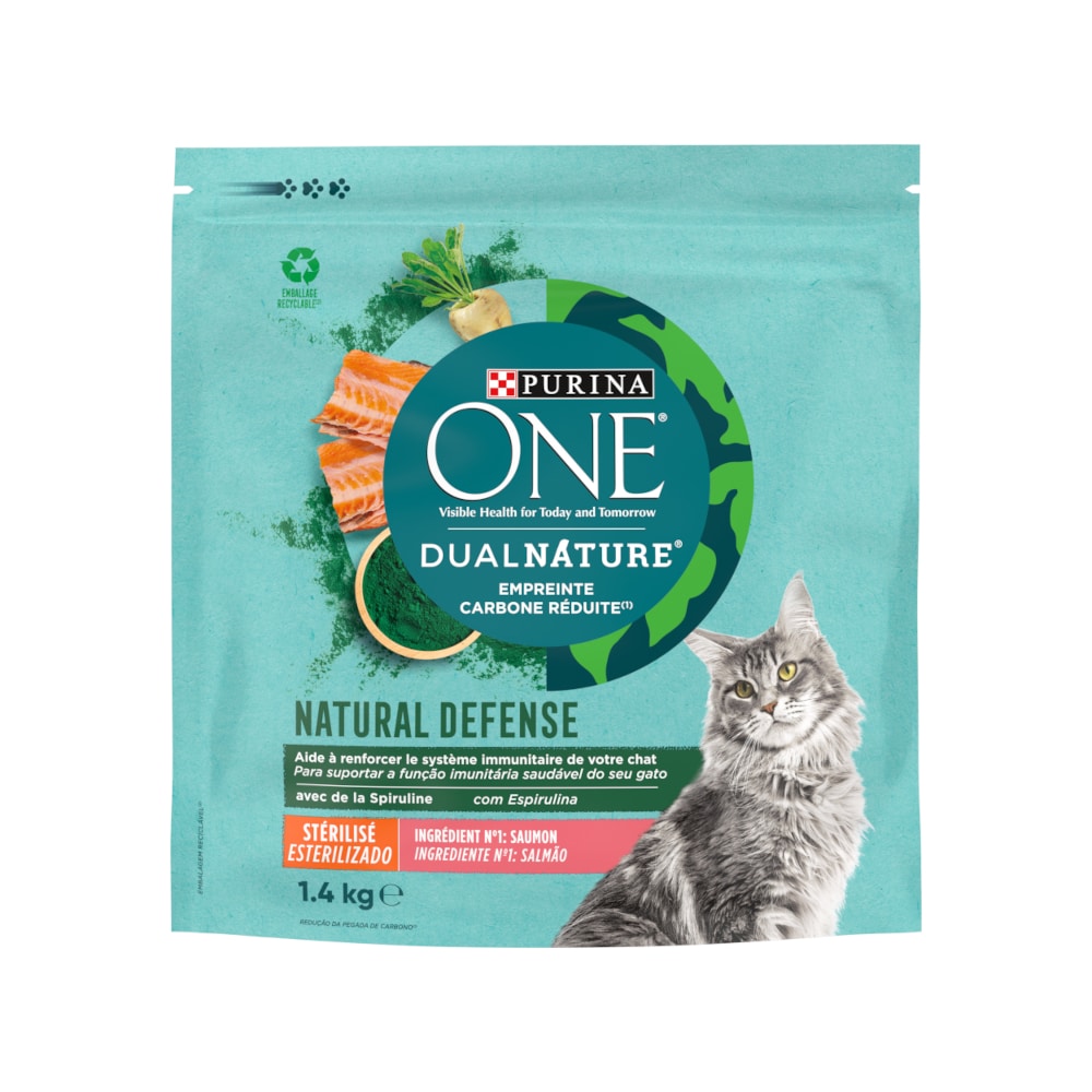 PURINA ONE Dual Nature Sterilized Lax med spirulina - 1,4 kg
