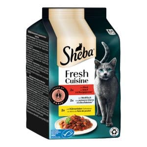 Sheba Fresh Cuisine Taste of Paris 6 x 50 g - Nötkött + Vitfisk + Kycklinglever