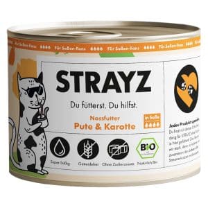 STRAYZ ekologiskt 6 x 200 g - Ekologisk kalkon & ekologisk morot i sås