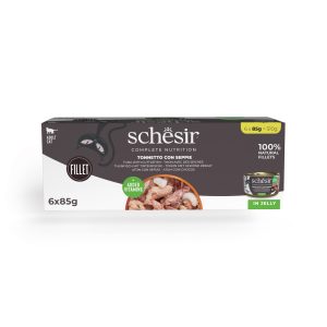 Schesir Complete Nutrition filé i gelé 6 x 85 g - Tonfisk med bläckfisk