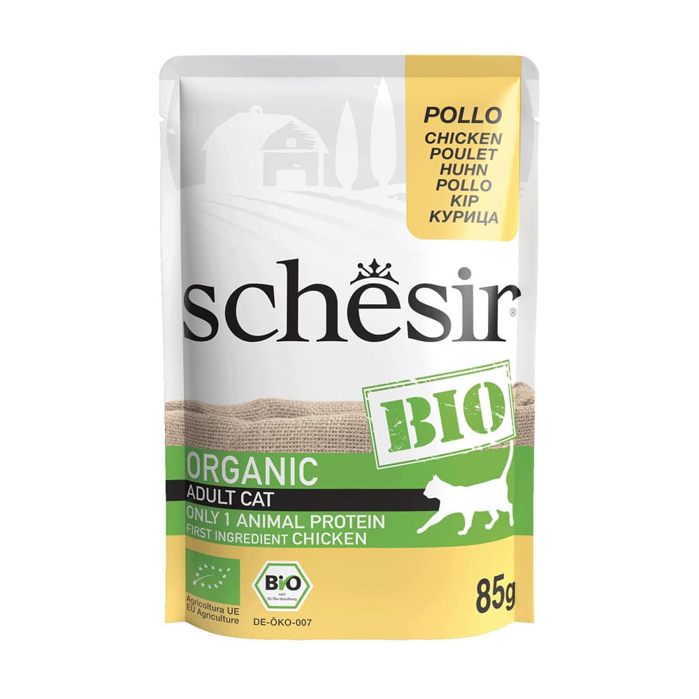 Schesir Ekologisk Pouch 6 x 85 g - Ekologisk kyckling