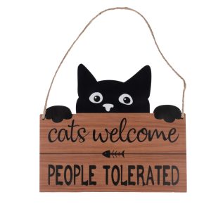 TIAKI dörrskylt "Cats welcome, people tolerated" - 1 st