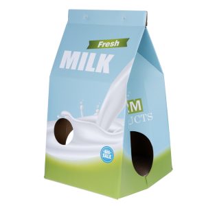 TIAKI Fresh Milk kattgrotta & klösmöbel mjölkkartong - L 33 x B 31 x H 55 cm