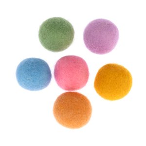 TIAKI kattleksak filtbollar - Set med 6 St (Ø 3 cm vardera)