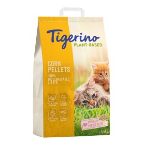 Tigerino Plant-Based kattströ av majs - doft av babypuder - 7 l