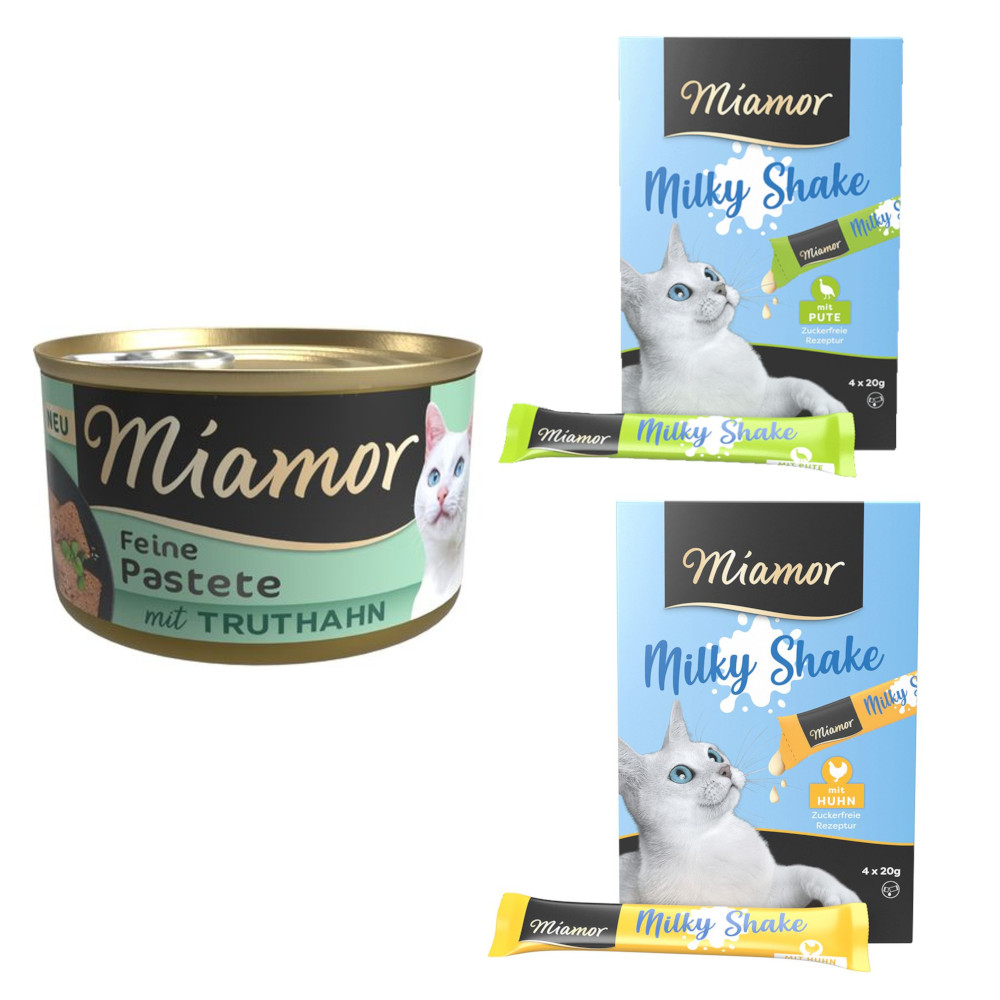 24 x 85 g Miamor Pâté + 8 x 20 g Miamor Milky Shake på köpet! - Kalkon