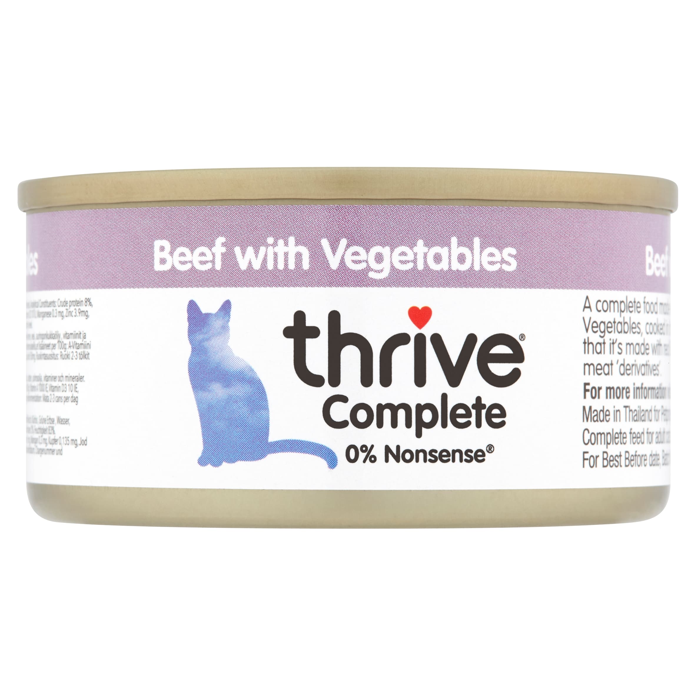 2x zooPoäng! Thrive Complete våtfoder katt - 6 x 75 g Nötkött & grönsaker