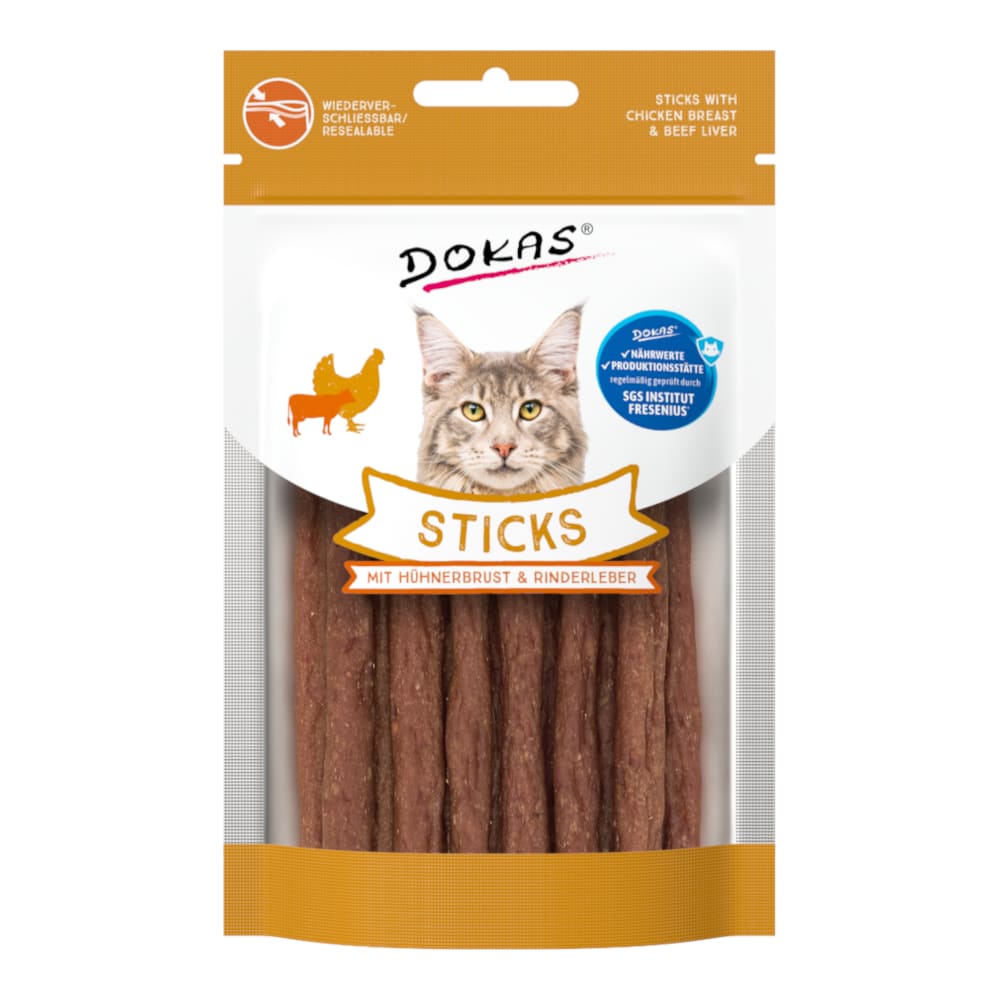Dokas Sticks 30 g - med kycklingbröst & nötköttlever