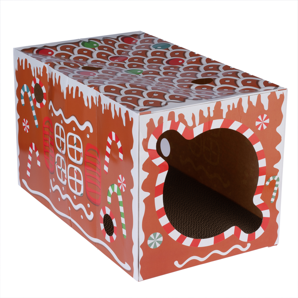 TIAKI pepparkaka klöstunnel för katter - L 50 x B 30 x H 30 cm