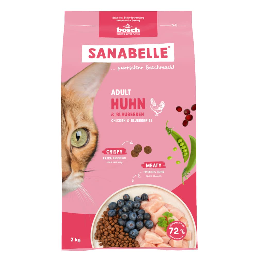 Sanabelle Adult med kyckling & blåbär - 2 kg