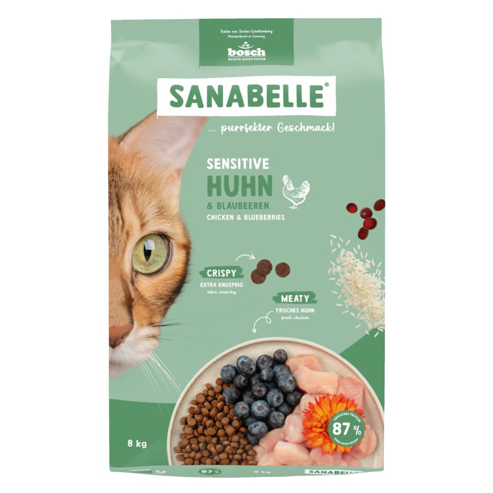 Sanabelle Sensitive med kyckling & blåbär - Ekonomipack: 2 x 8 kg