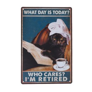 TIAKI metallskylt "Retired Cat" - 1 St