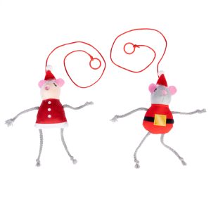 TIAKI set med julmöss för dörrhängning - Set om 2 st