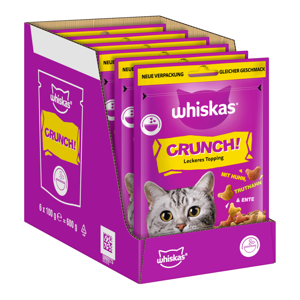 Whiskas Crunch med kyckling, kalkon & anka - 6 x 100 g