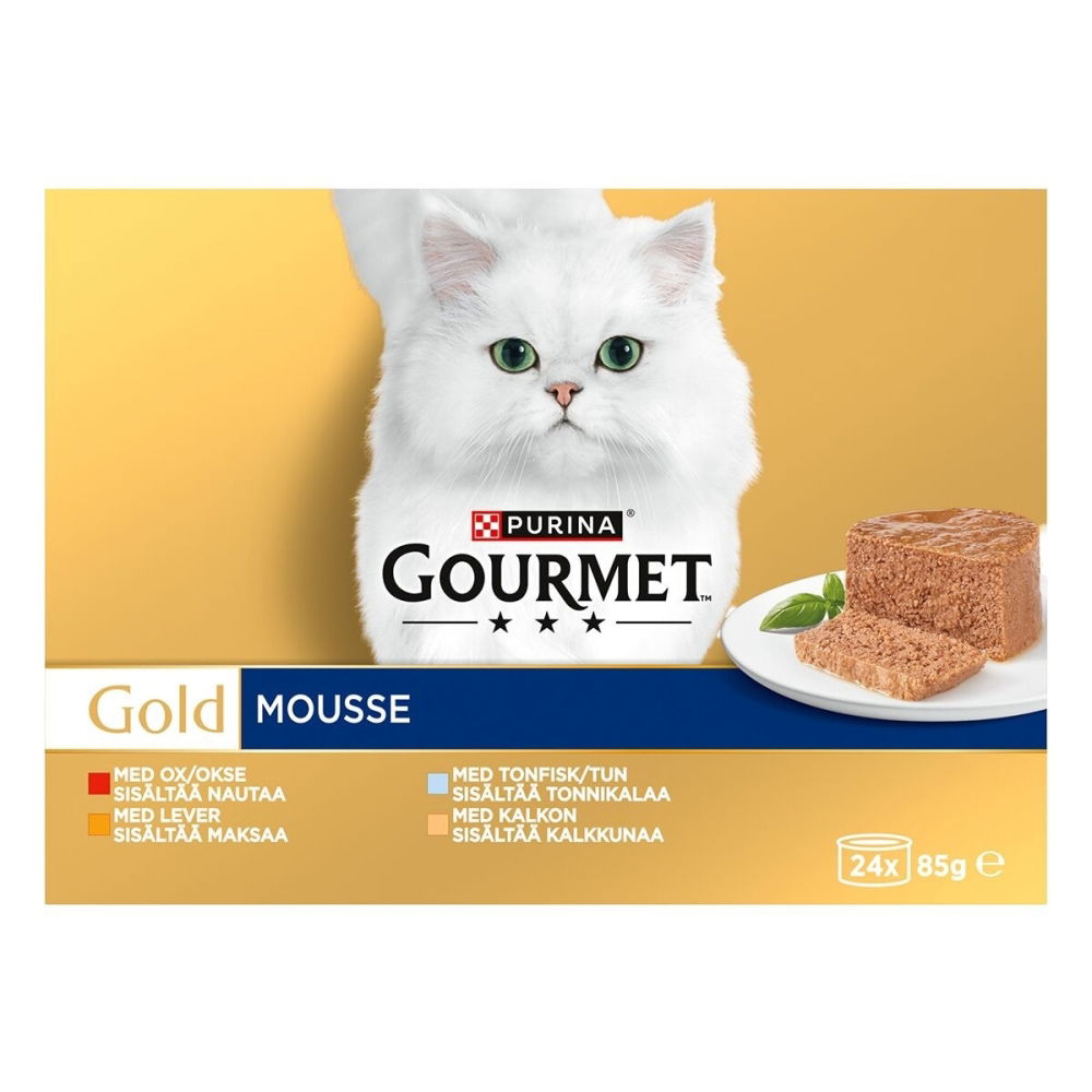 Gourmet Gold Mousse Kött & Fisk 24x85 g
