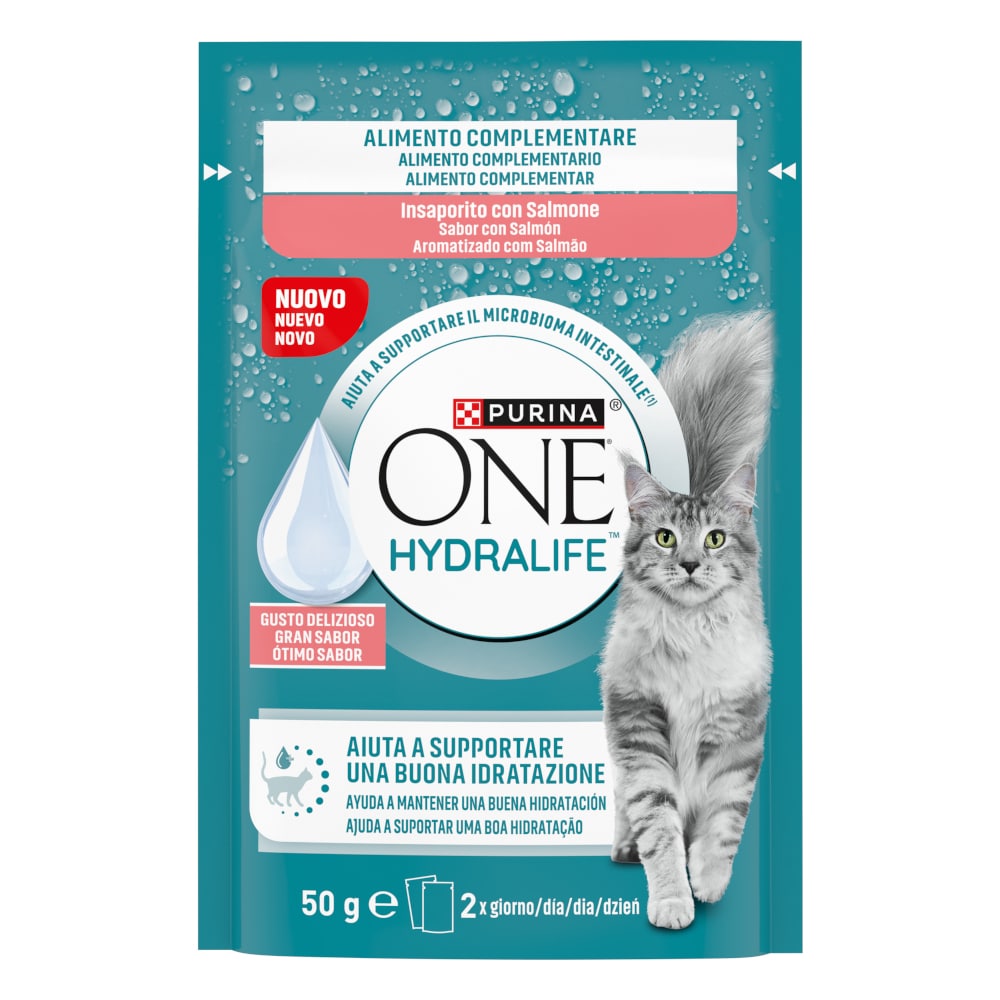 PURINA ONE Hydralife Cat Liquid 12 x 50 g - Med laxsmak