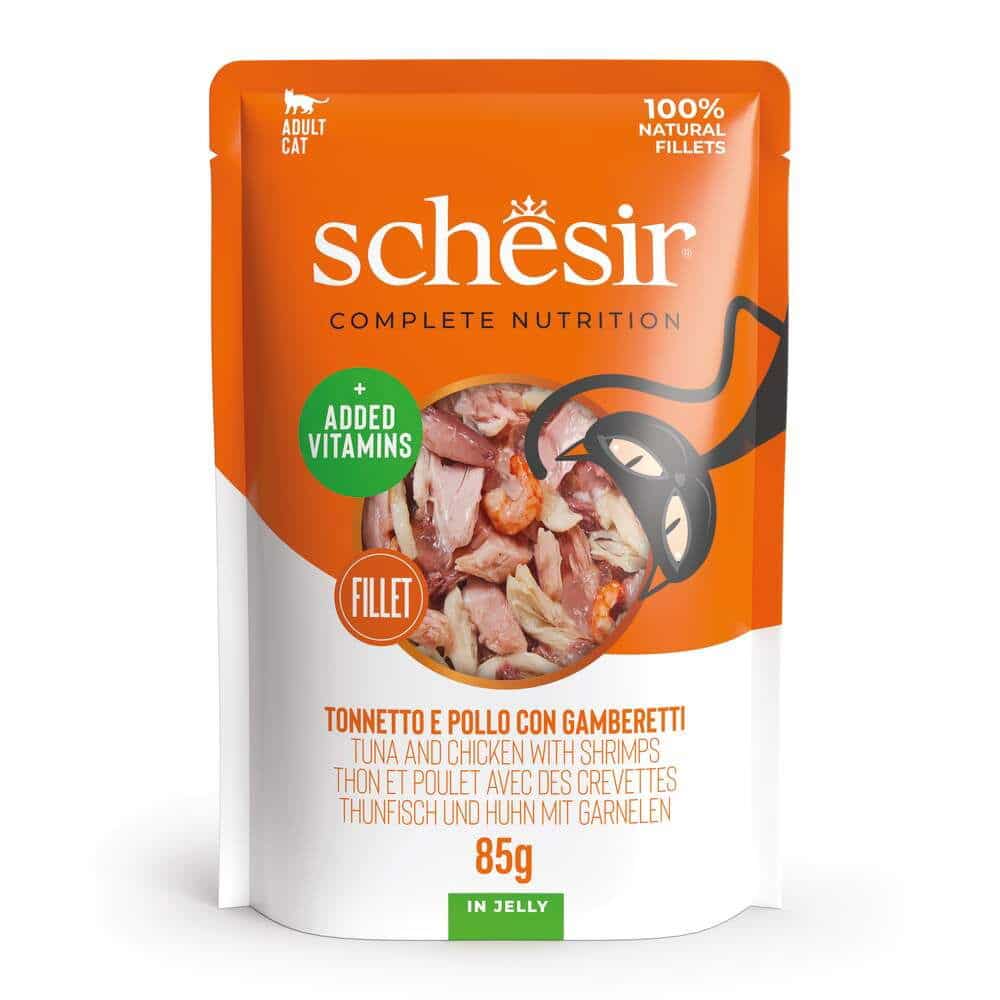 Schesir C&B Tuna, Chicken & Shrimps in Jelly Pouch 85 g