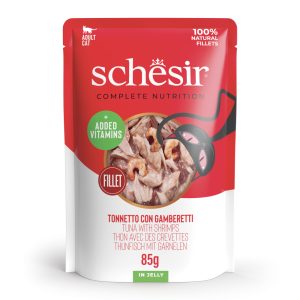 Schesir Complete Nutrition filé i gelé 6 x 85 g - Tonfisk med räkor