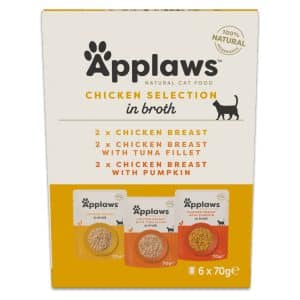 Applaws Pouch med buljong mixpack 12 x 70 g - Mixpack kyckling (3 sorter)