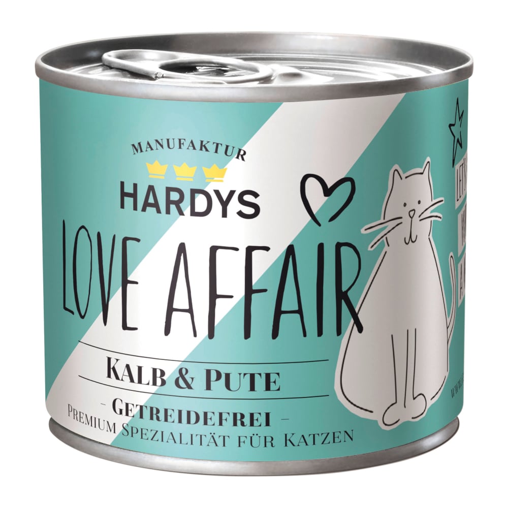 Ekonomipack Hardys LOVE AFFAIR 24 x 200 g / 185 g - Kalvkött och kalkon (24 x 200 g)