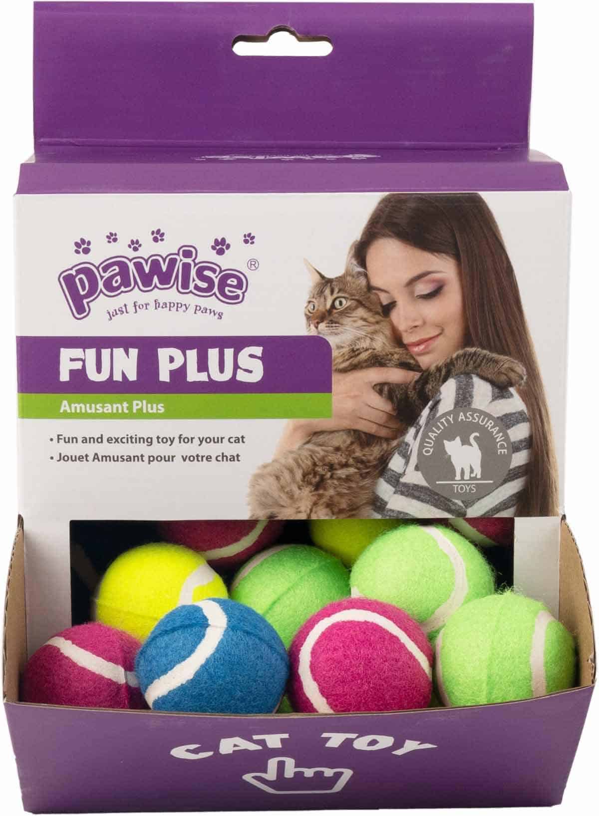 Pawise Kattleksak Box Tennisboll Bjällra - 24 st / Multi