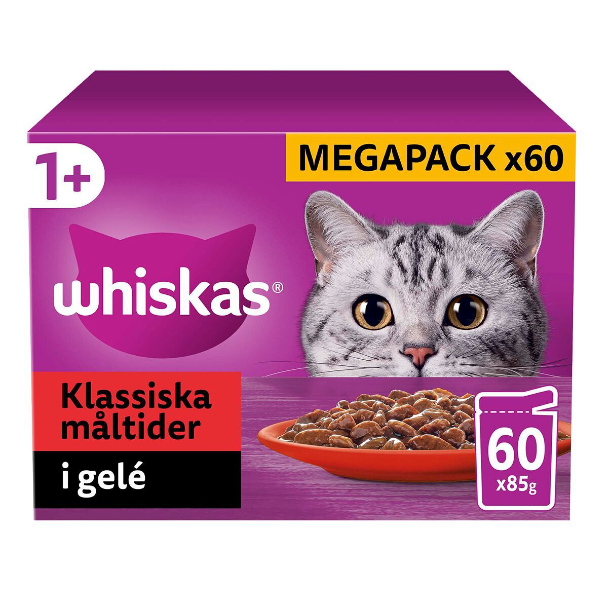 Whiskas Klassiska Måltider i Gelé 60x85 g
