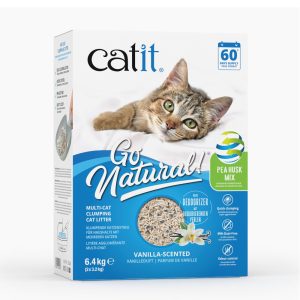 Catit Go Natural! Ärta + bentonit vanilj - Ekonomipack: 2 x 6,4 kg