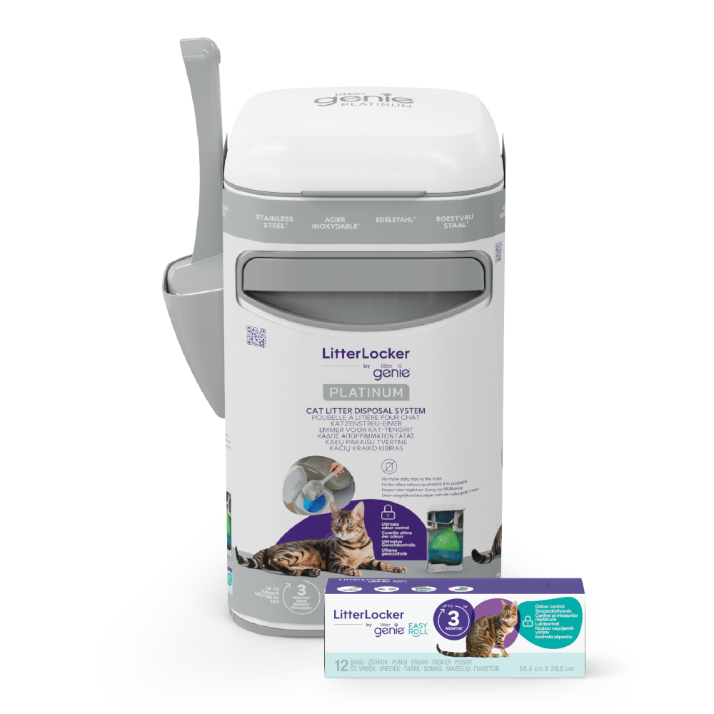 LitterLocker by Litter Genie® Platinum avfallshink för kattströ - LitterLocker® Platinum, vit (inkl. en kassett)