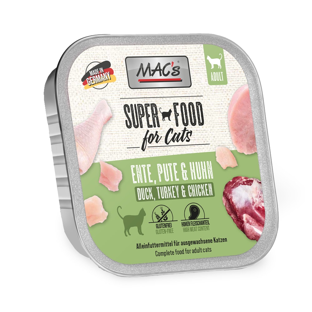 MAC's Cat kattfoder portionsform 16 x 100 g - Anka, kalkon & kyckling