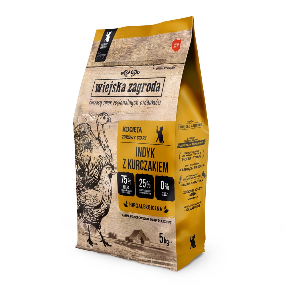 Wiejska Zagroda Kitten med kalkon & kyckling - Ekonomipack: 2 x 5 kg