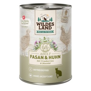 Wildes Land Adult Cat 6 x 400 g - Fasan & kyckling med tranbär