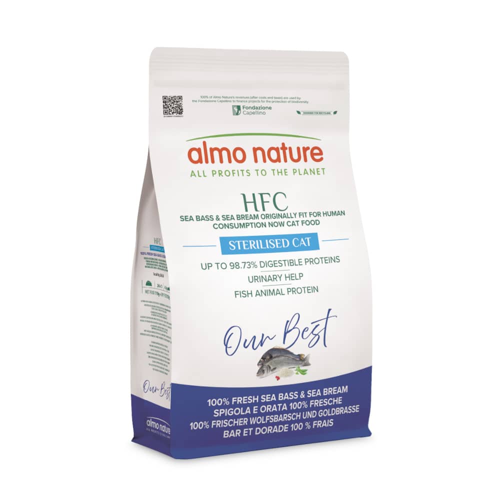 Almo Nature HFC Longevity Sterilized med havsabborre och havsbraxen - 1,2 kg