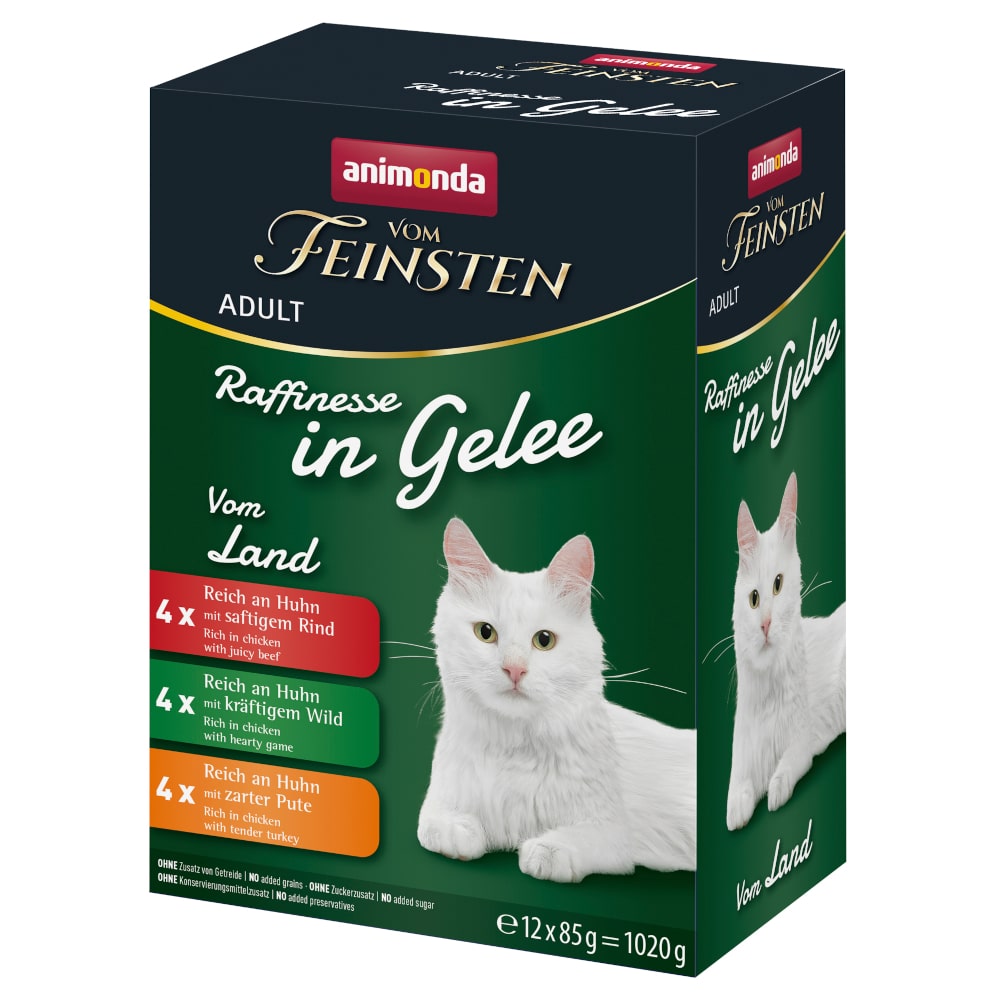 animonda vom Feinsten Adult Raffinesse in Gelee 12 x 85 g - Mixpack sorter från landet (3 sorter)