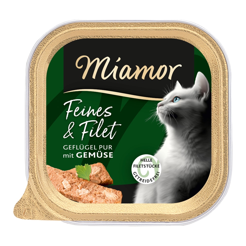 Ekonomipack: Miamor Feines & Filet 32 x 100 g - Fjäderfä & grönsaker
