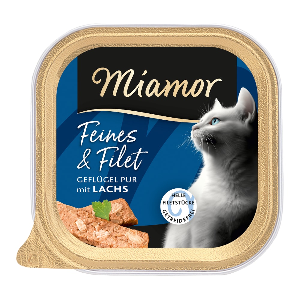 Ekonomipack: Miamor Feines & Filet 32 x 100 g - Fjäderfä & lax