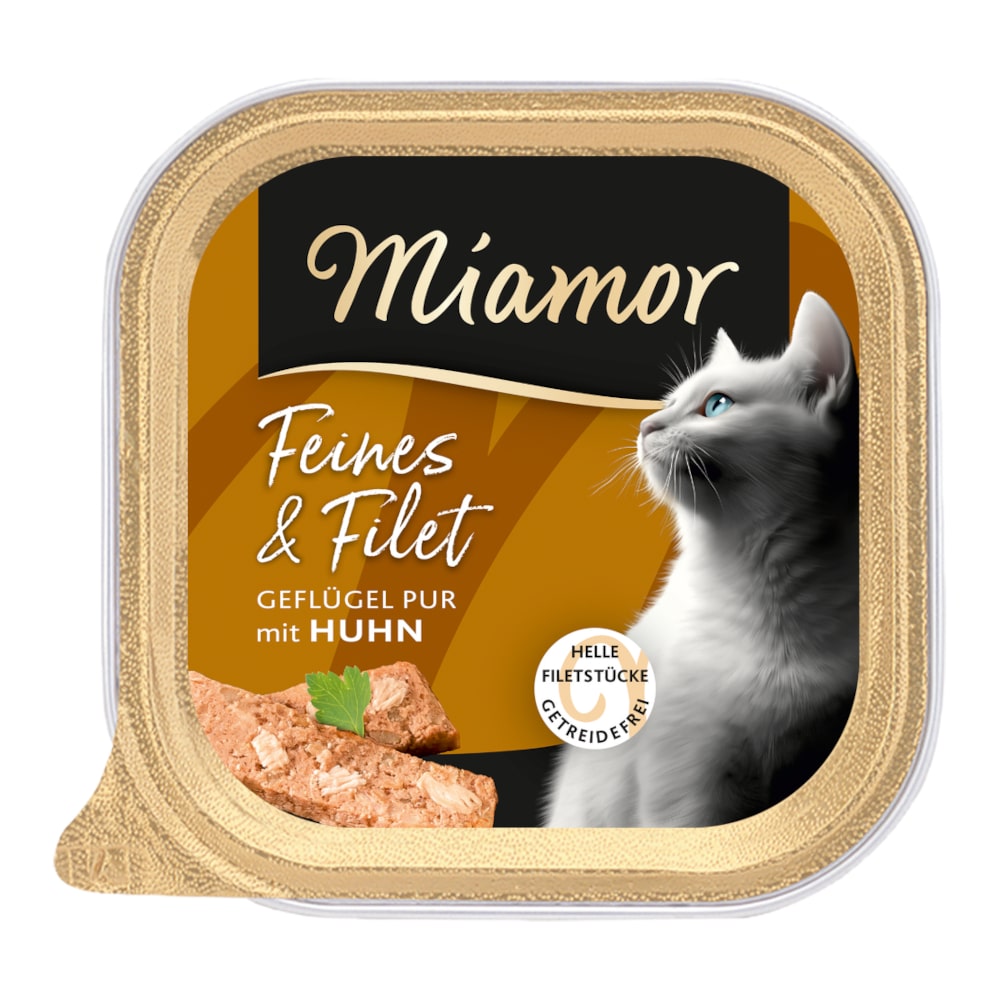 Ekonomipack: Miamor Feines & Filet 32 x 100 g Fjäderfä & kyckling