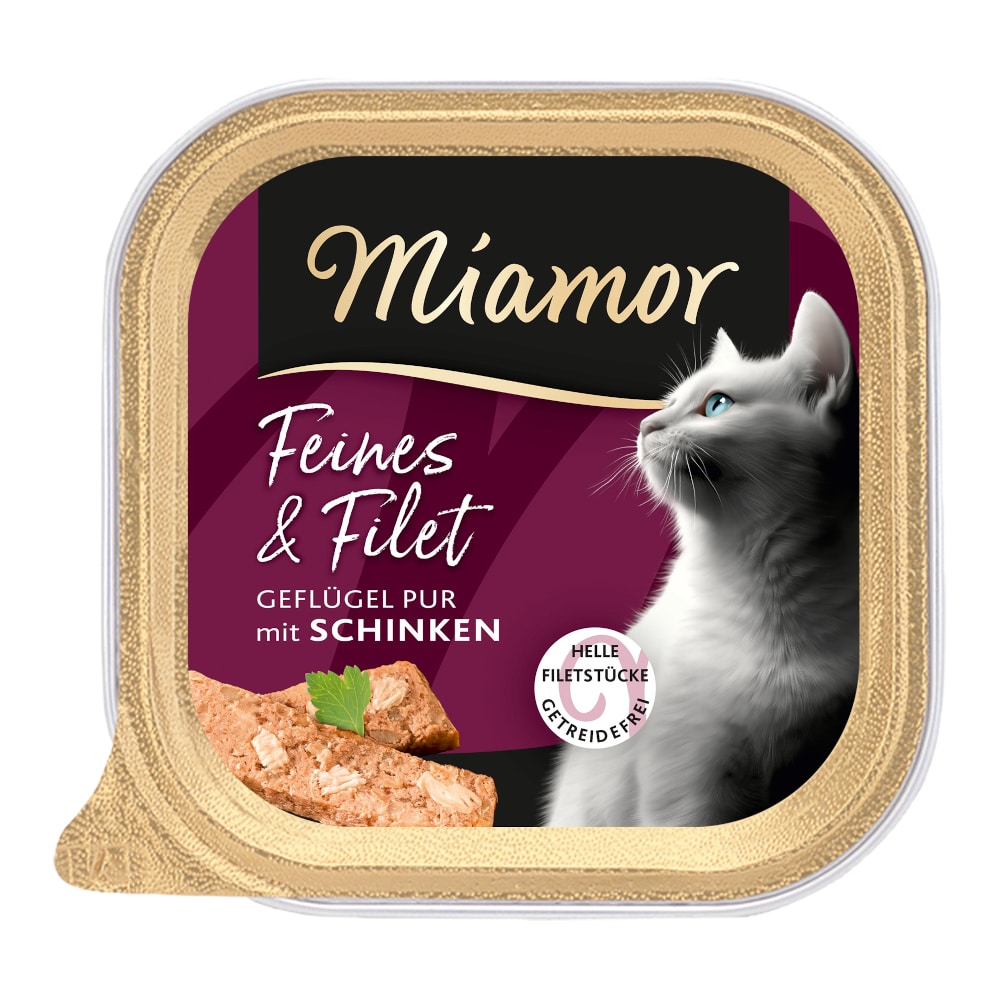 Miamor Feines & Filet 16 x 100 g - Fjäderfä & skinka