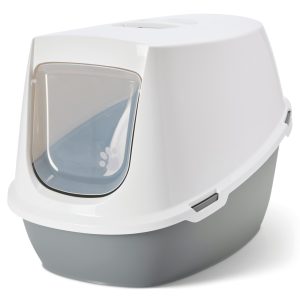 Savic kattlåda Robin Jumbo - Ljusgrå / vit