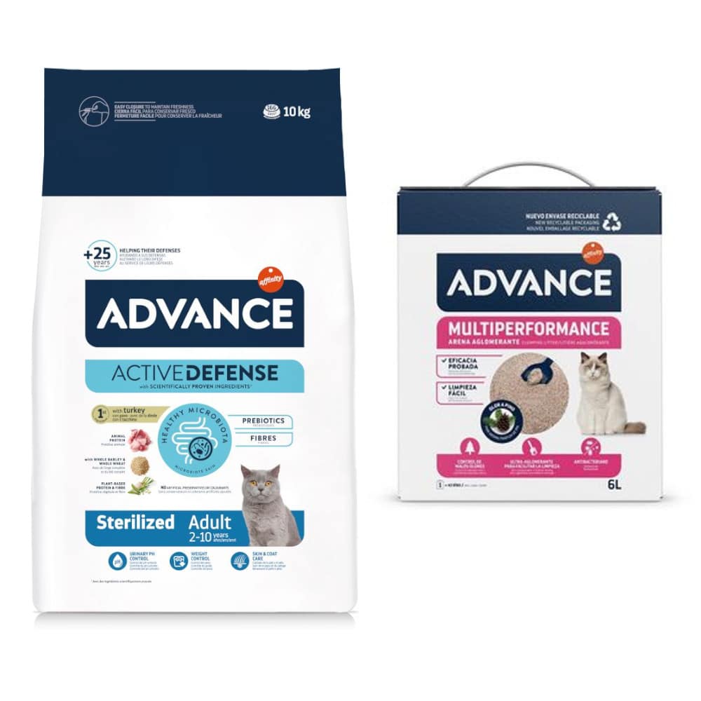 10 kg Advance torrfoder + 6 l Arena Multiperformance på köpet! - Cat Sterilized kalkon