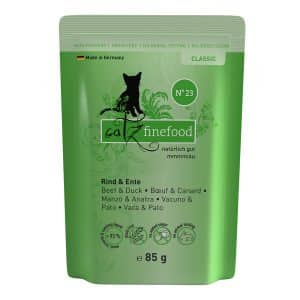 Ekonomipack: catz finefood i portionspåse 16 x 85 g - Nötkött & anka
