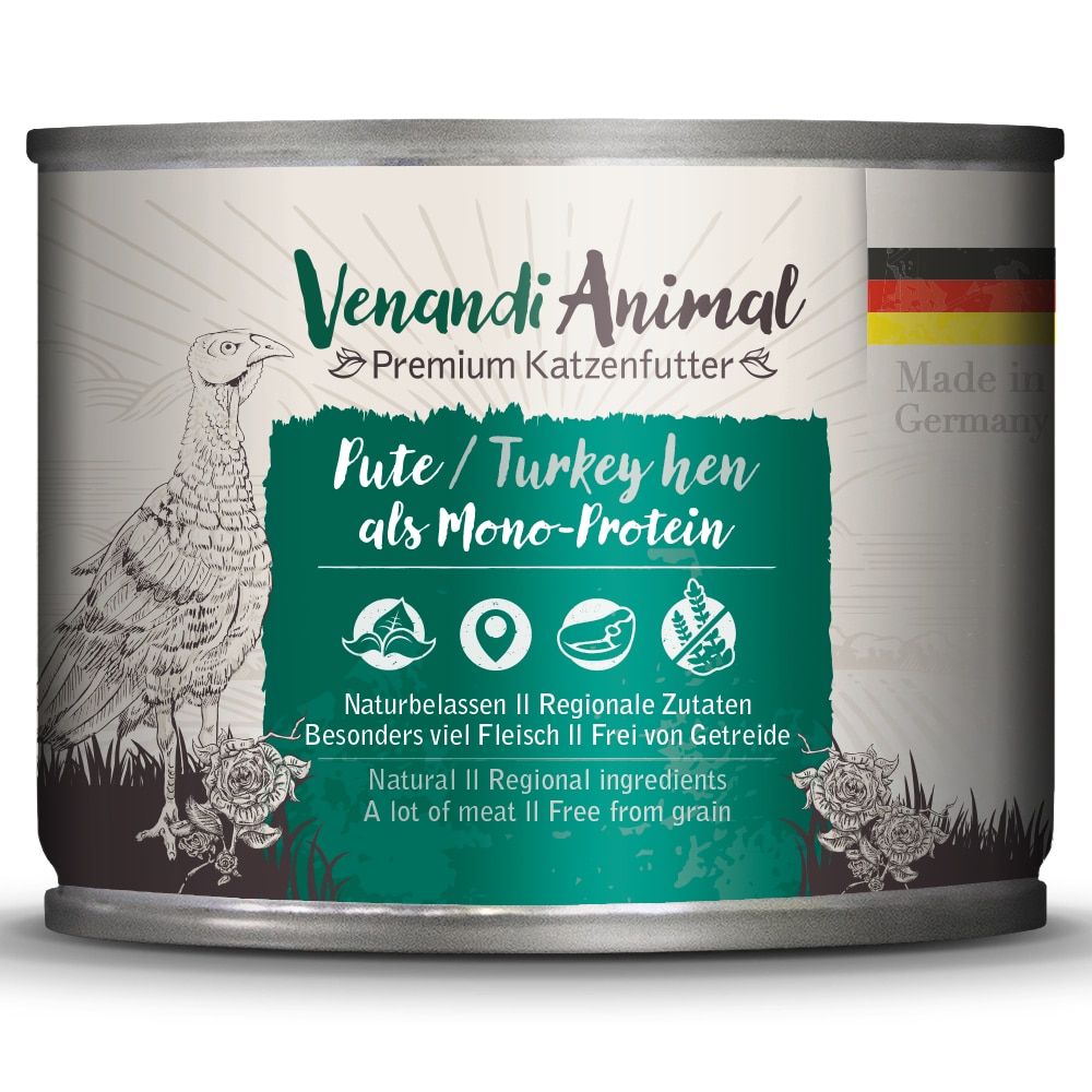 Ekonomipack: Venandi Animal Monoprotein 24 x 200 g - Kalkonhöna