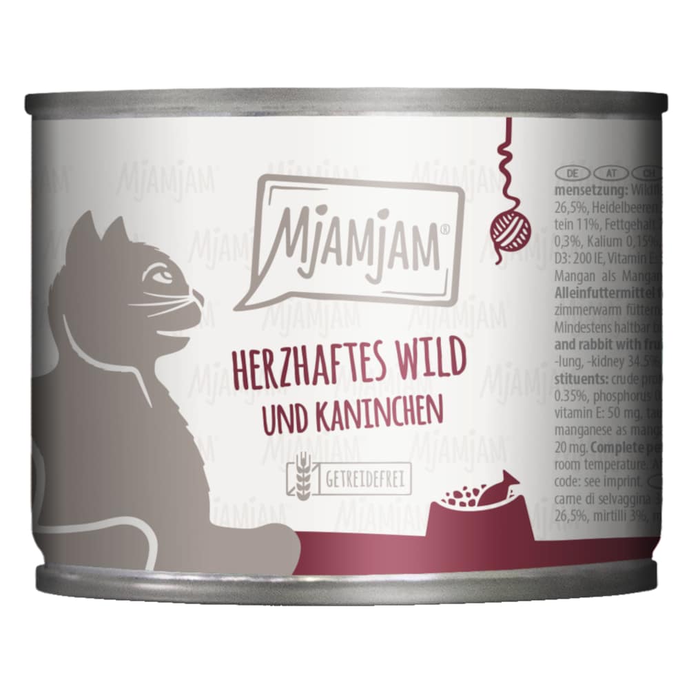 MjAMjAM 6 x 200 g - Rejält vilt & kanin på fruktiga blåbär