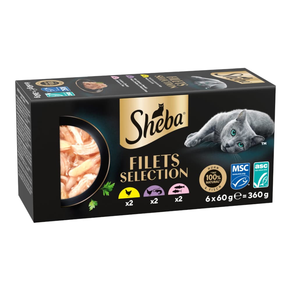 Sheba Filets 6 x 60 g - Mixpack II (3 sorter)