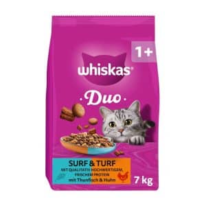 Whiskas 1+ Duo Surf & Turf med tonfisk & kyckling - Ekonomipack: 2 x 7 kg