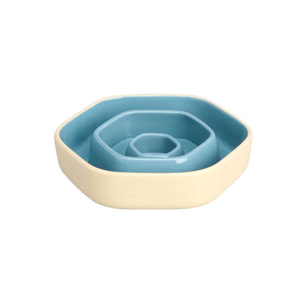 Basic Hexagon Slow Feeder Matskål i Keramik