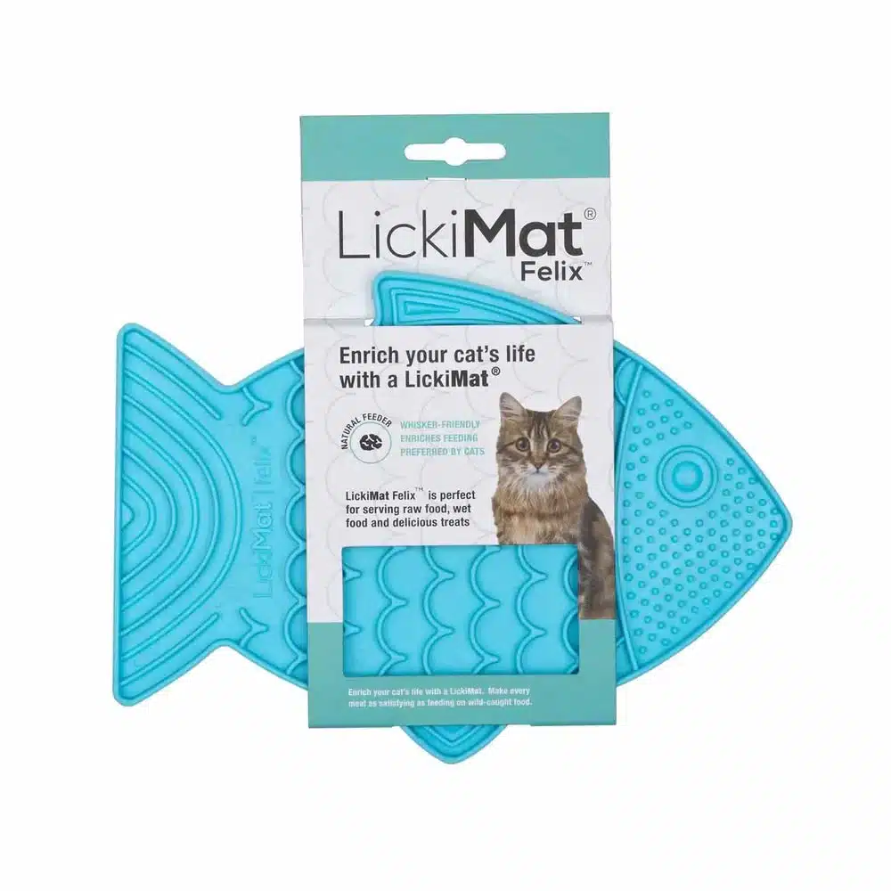 LickiMat Felix slickmatta för katter blå 22 x 16 cm