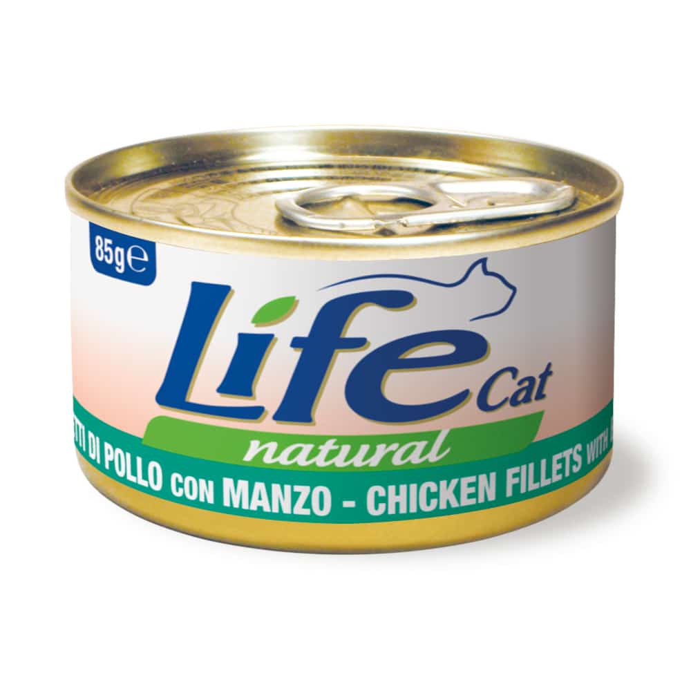 Life Cat Natural Adult 6 x 85 g - Kyckling med nötkött